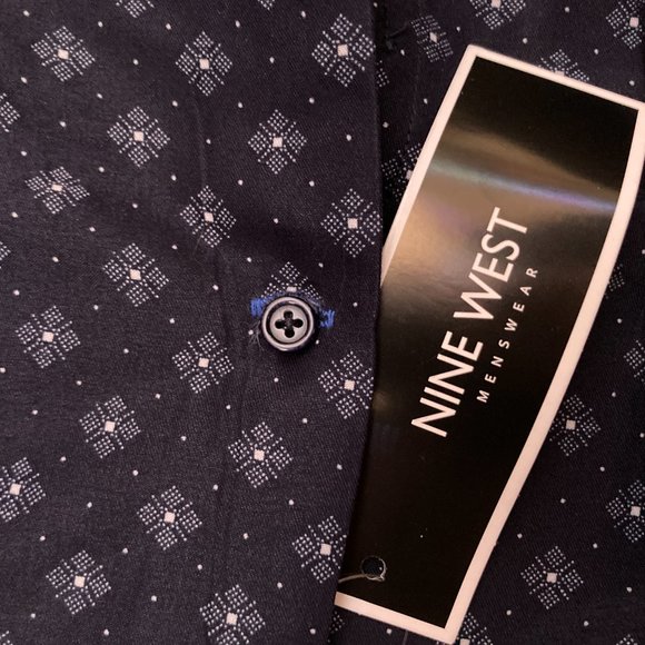 Navy Luxury Dress Shirt- Nine West- NWT!- 50% Off Retail! - Picture 9 of 11